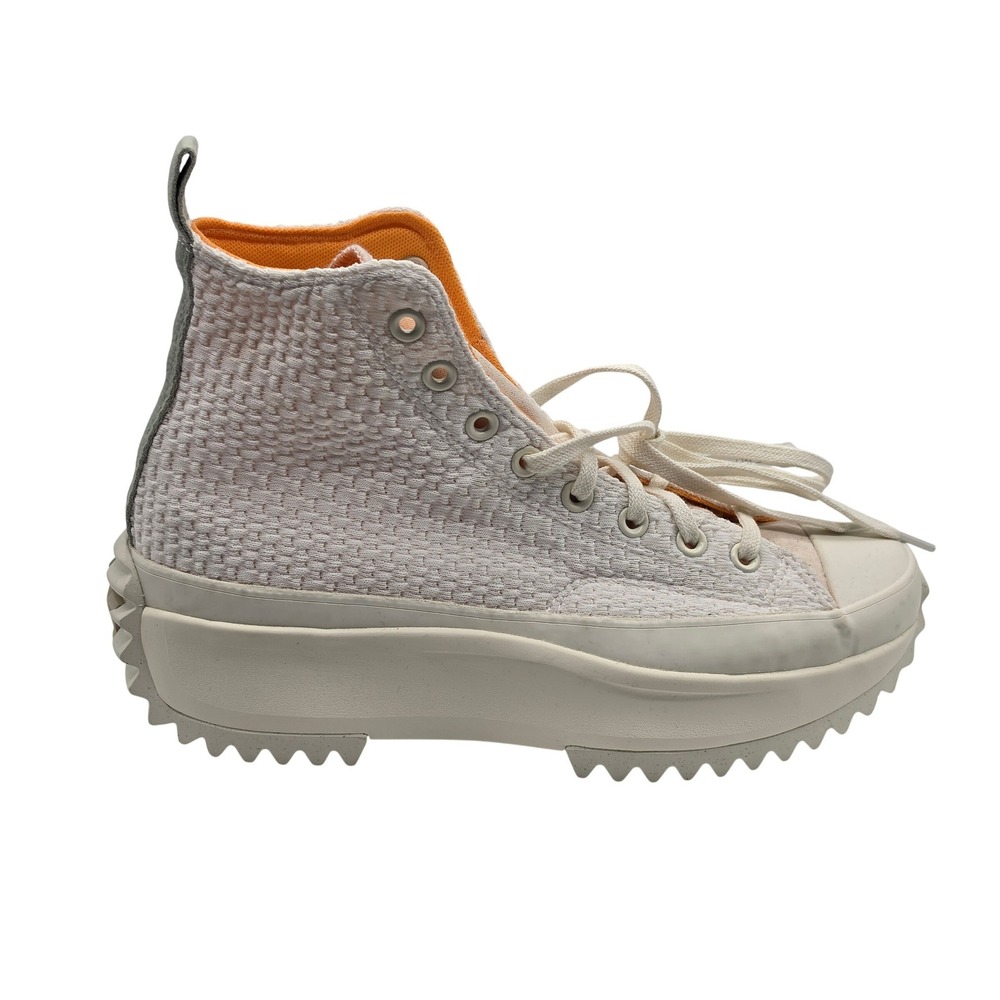 Converse Run Star Hike Platform Women 10.5 Cream Orange High Top Sneaker A03838C